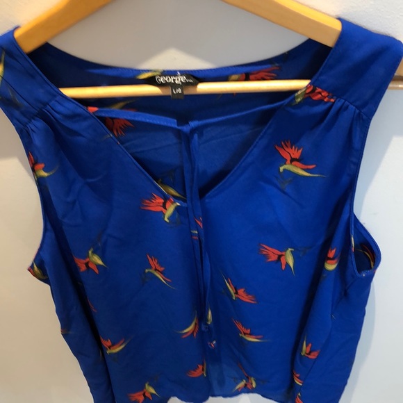 SzL COBALT BLUE FLOWY TANK - Picture 3 of 4